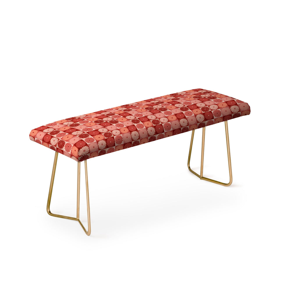 Colour Poems Checker Daisies I Red Pink Bench