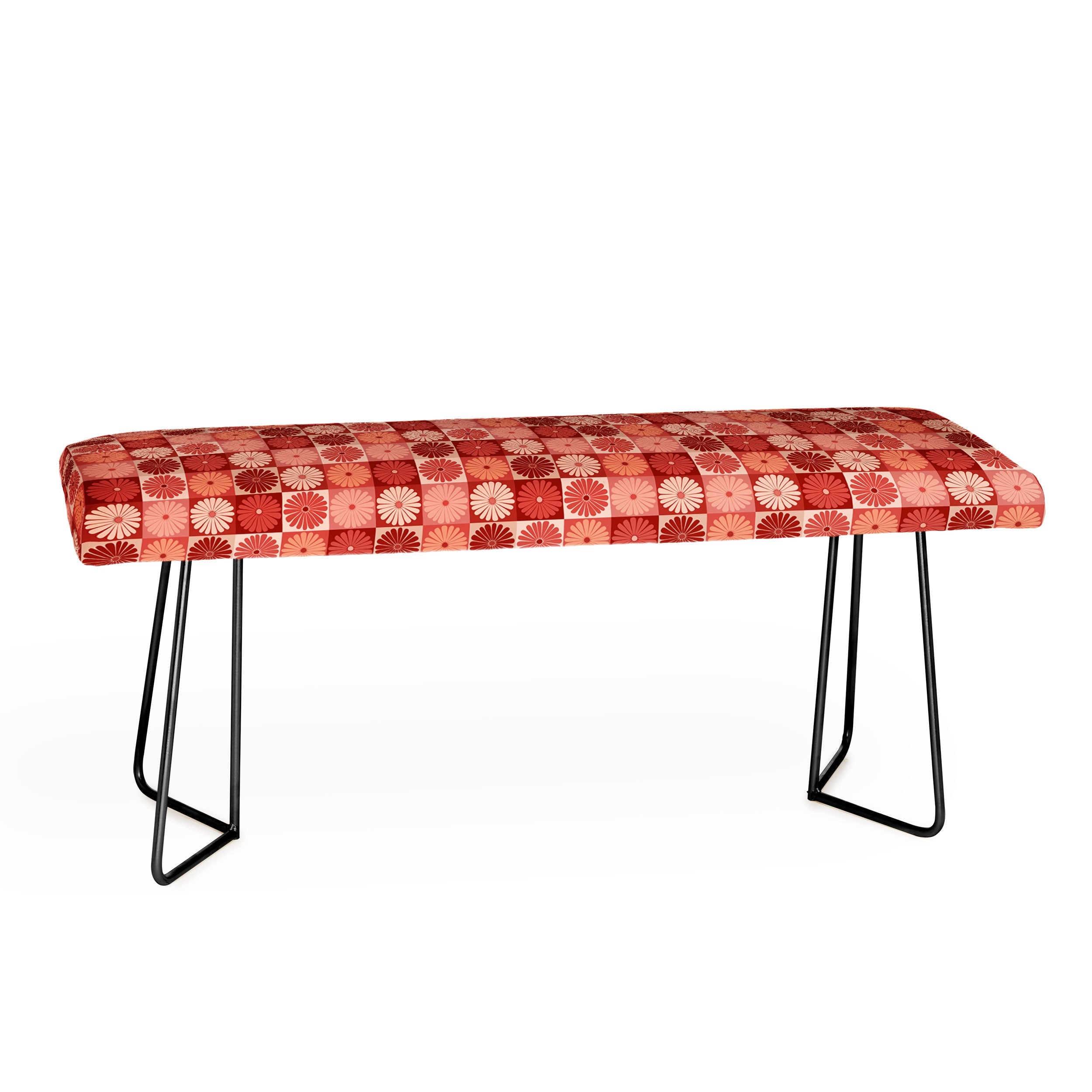 Colour Poems Checker Daisies I Red Pink Bench