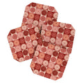 Colour Poems Checker Daisies I Red Pink Coaster Set