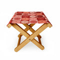 Colour Poems Checker Daisies I Red Pink Folding Stool