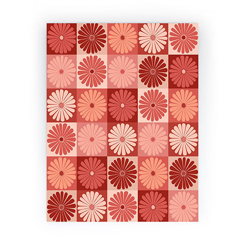 Colour Poems Checker Daisies I Red Pink Mini Art Print