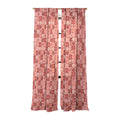 Colour Poems Checker Daisies I Red Pink Sheer Window Curtain