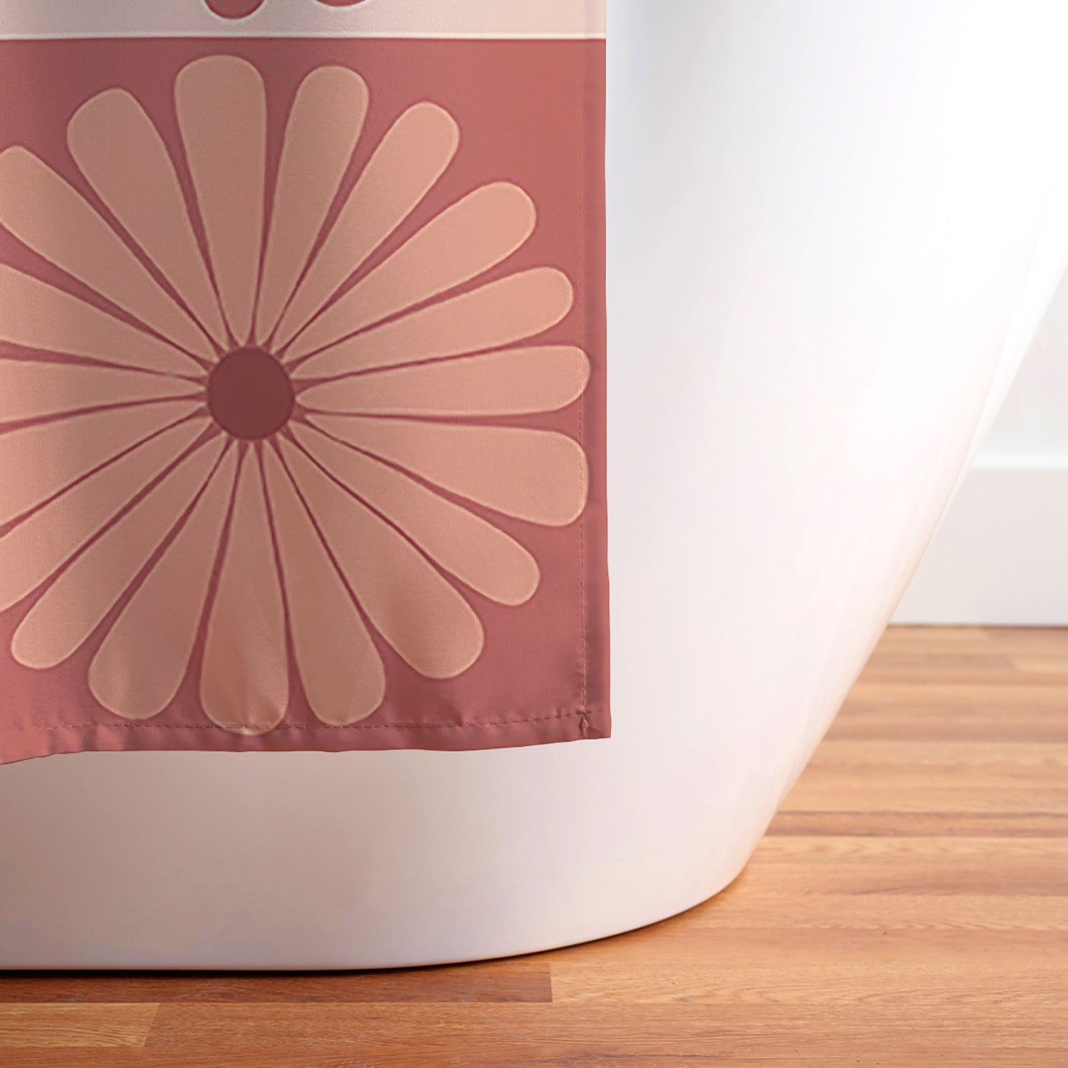 Colour Poems Checker Daisies I Red Pink Shower Curtain