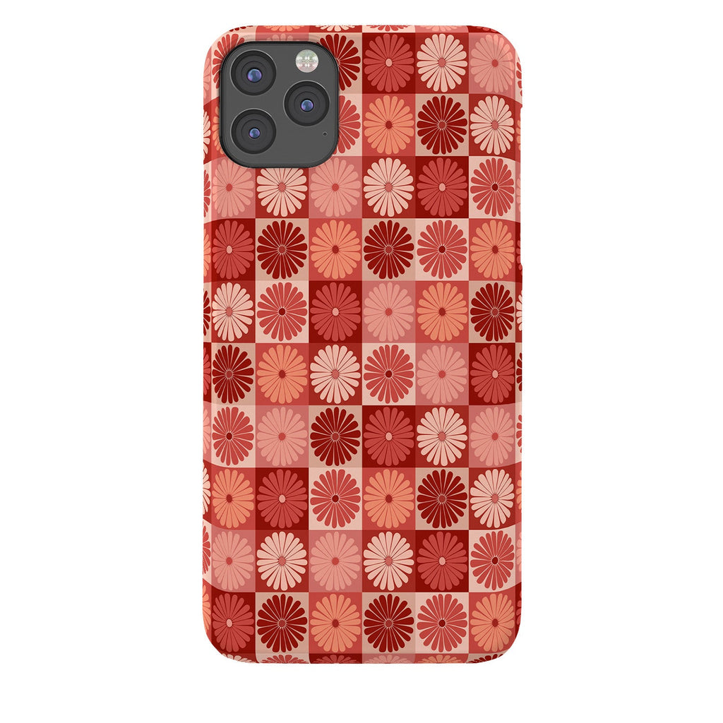 Colour Poems Checker Daisies I Red Pink Phone Case