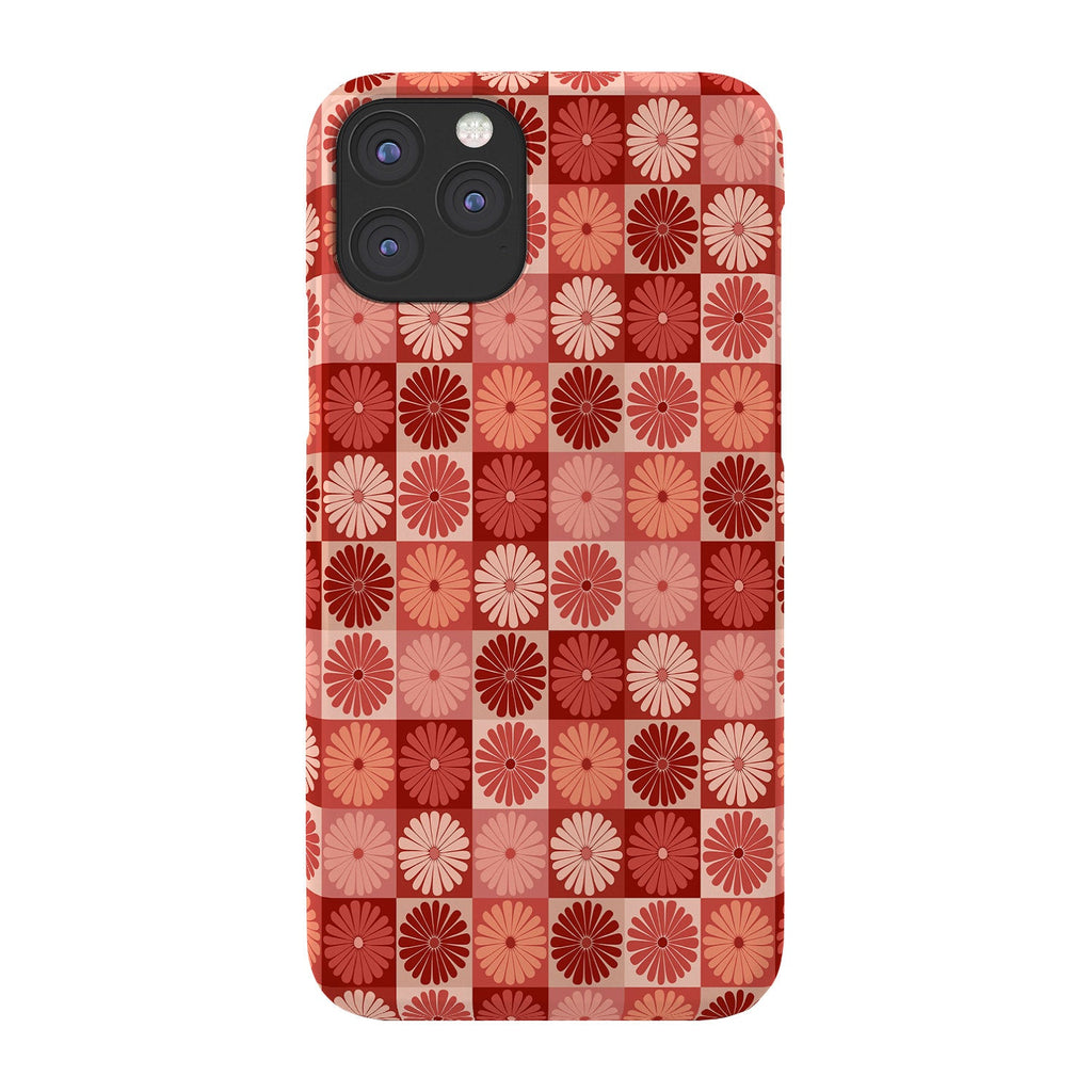 Colour Poems Checker Daisies I Red Pink Phone Case