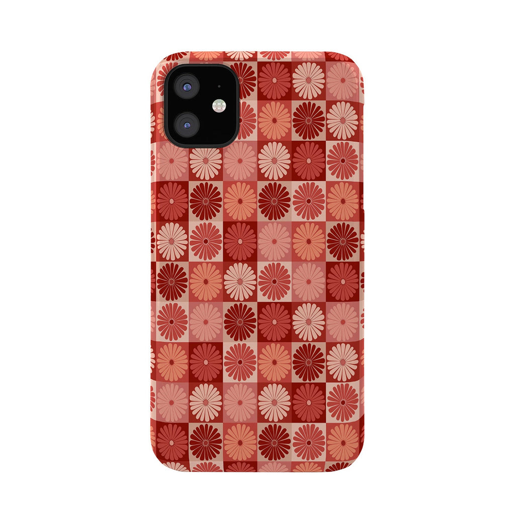 Colour Poems Checker Daisies I Red Pink Phone Case