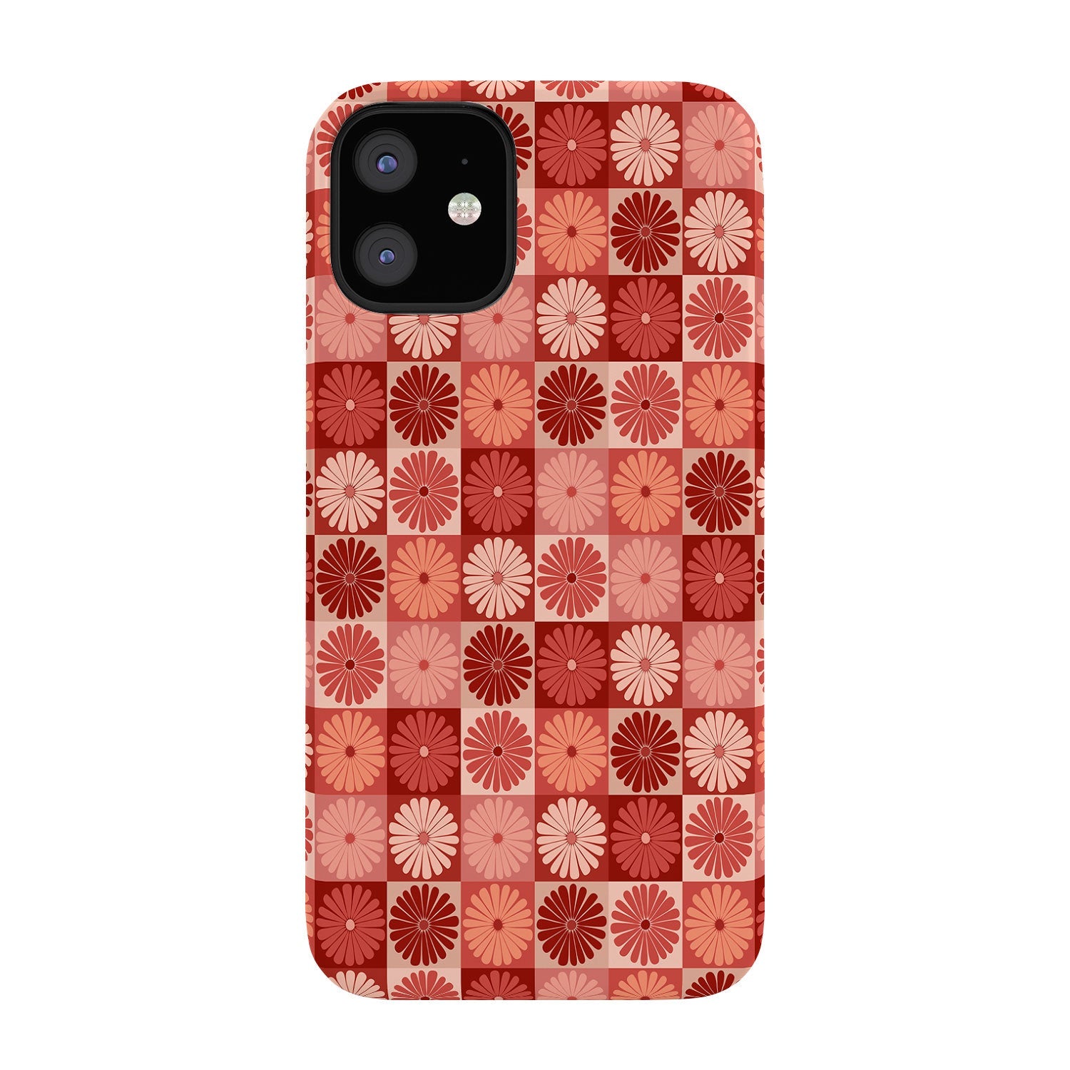 Colour Poems Checker Daisies I Red Pink Phone Case