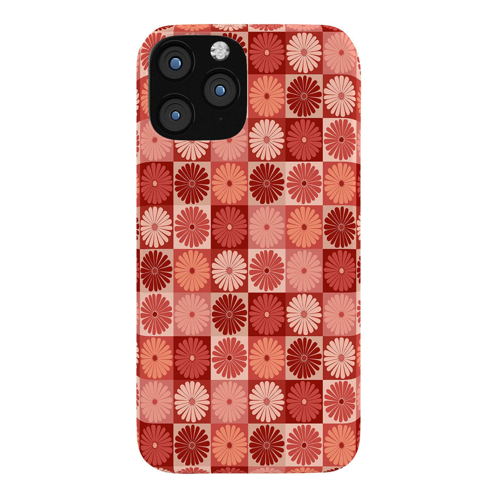 Colour Poems Checker Daisies I Red Pink Phone Case