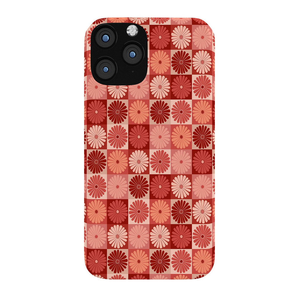 Colour Poems Checker Daisies I Red Pink Phone Case