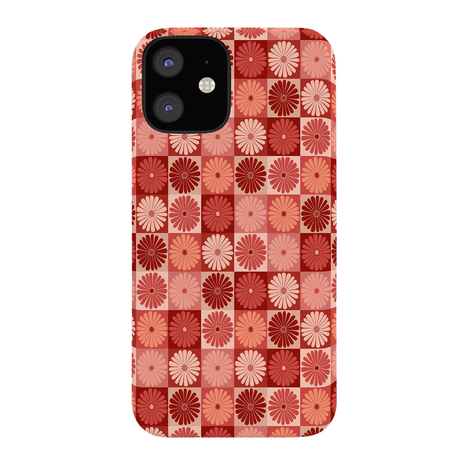 Colour Poems Checker Daisies I Red Pink Phone Case