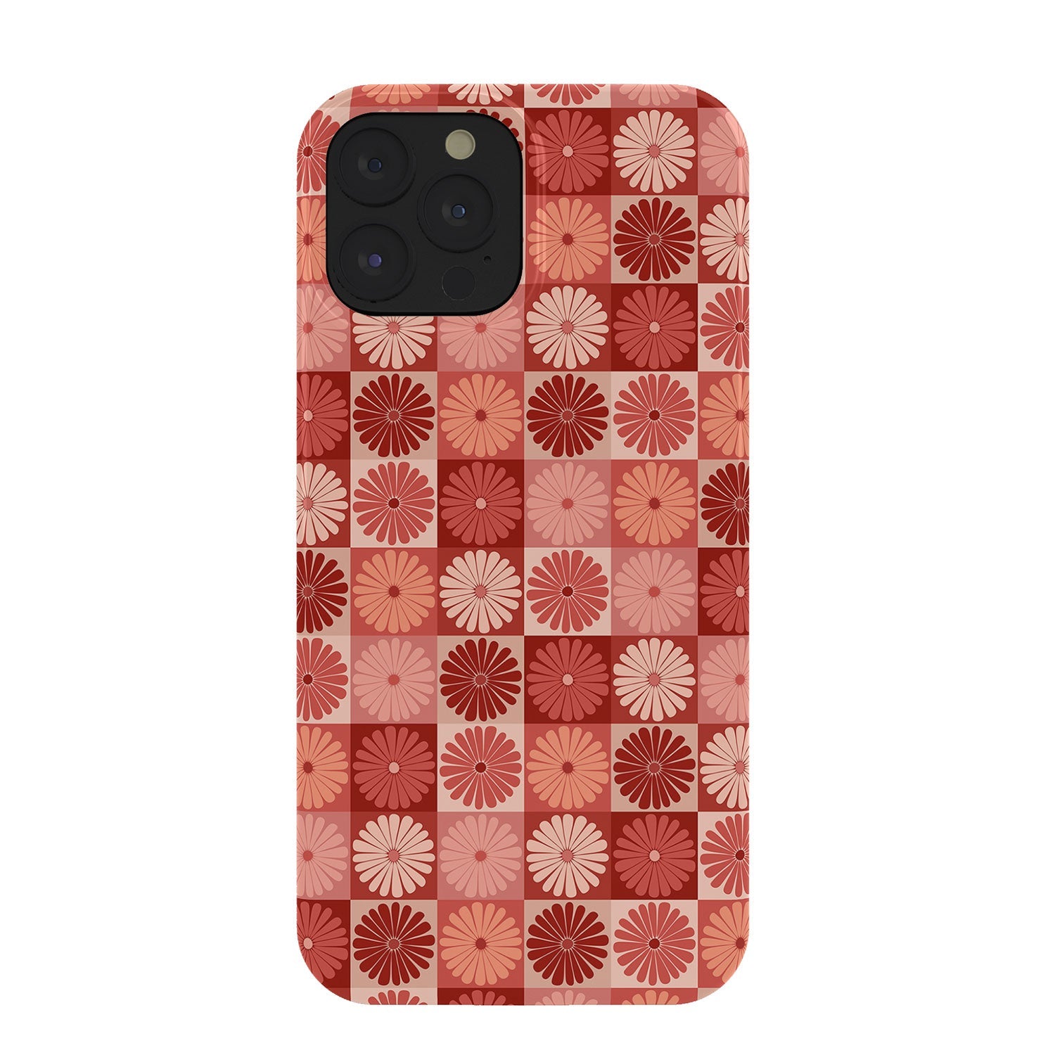 Colour Poems Checker Daisies I Red Pink Phone Case