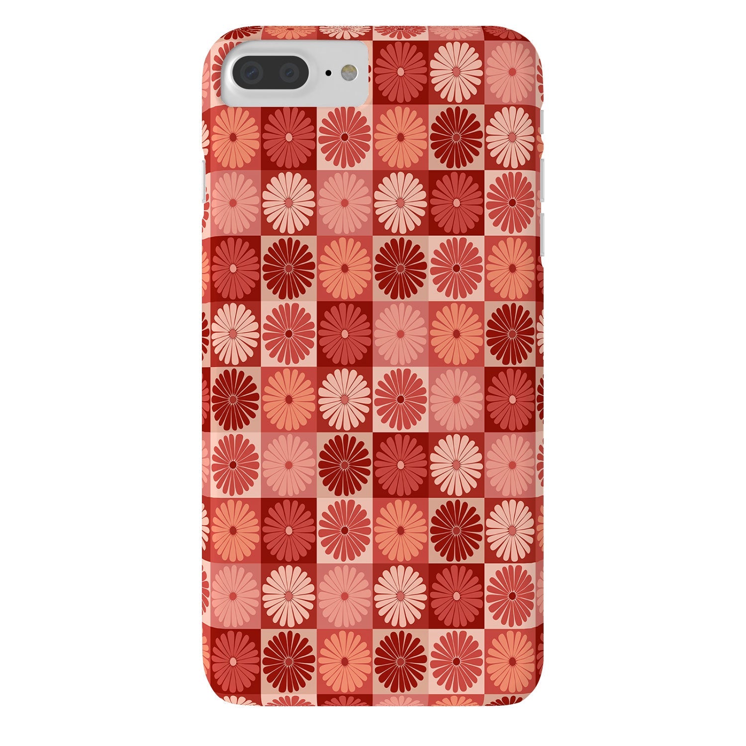 Colour Poems Checker Daisies I Red Pink Phone Case