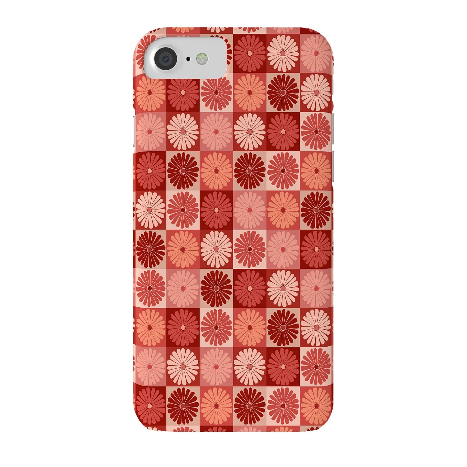 Colour Poems Checker Daisies I Red Pink Phone Case