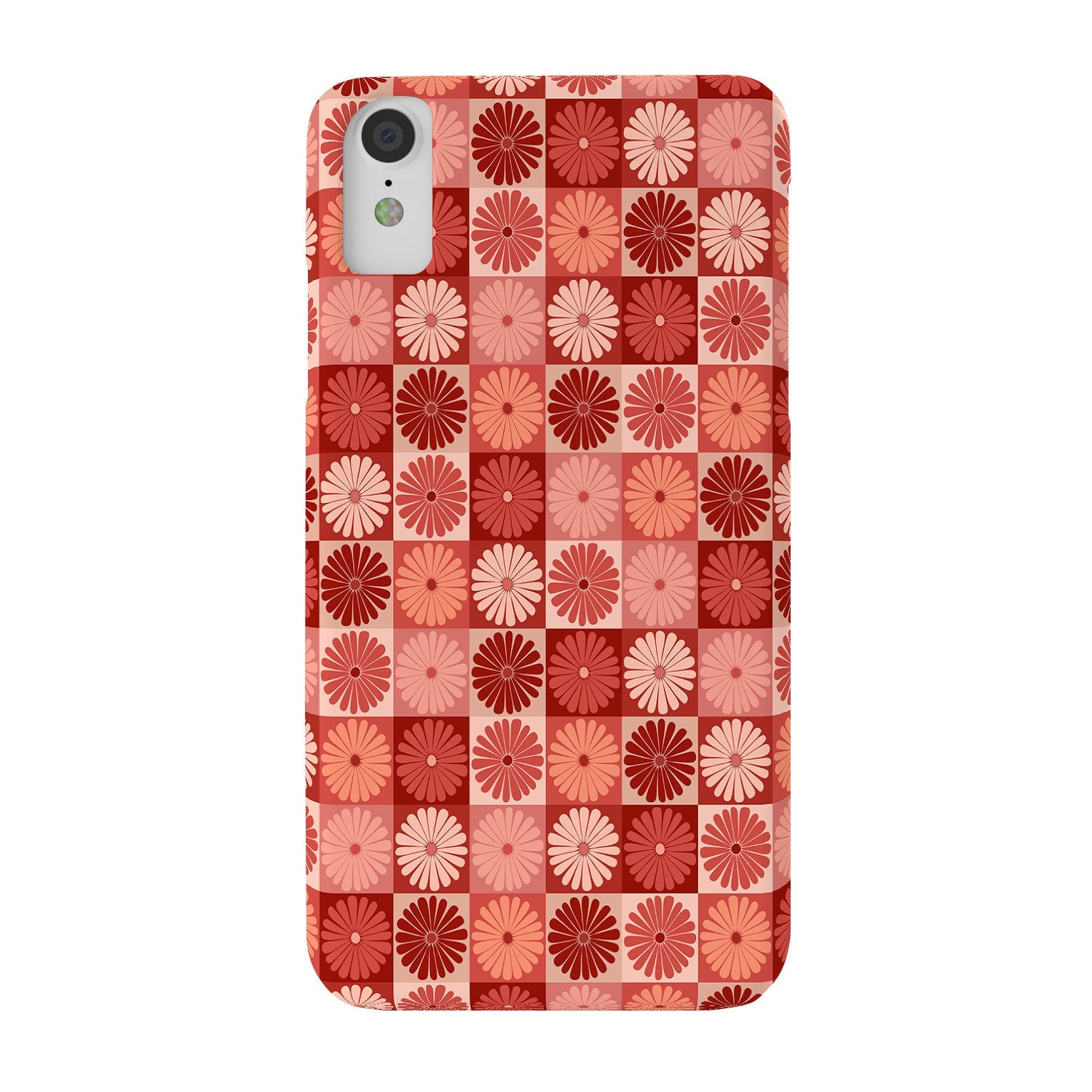 Colour Poems Checker Daisies I Red Pink Phone Case