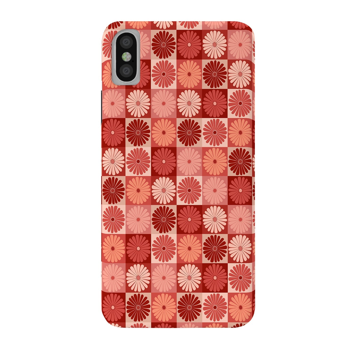 Colour Poems Checker Daisies I Red Pink Phone Case