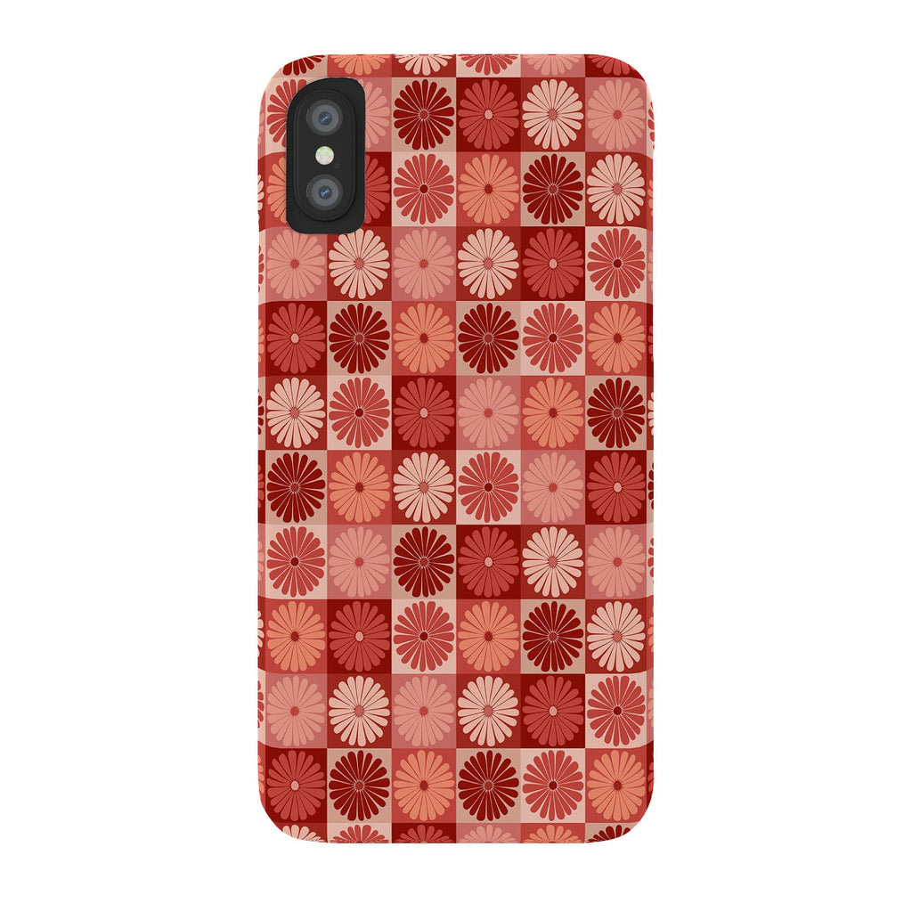Colour Poems Checker Daisies I Red Pink Phone Case