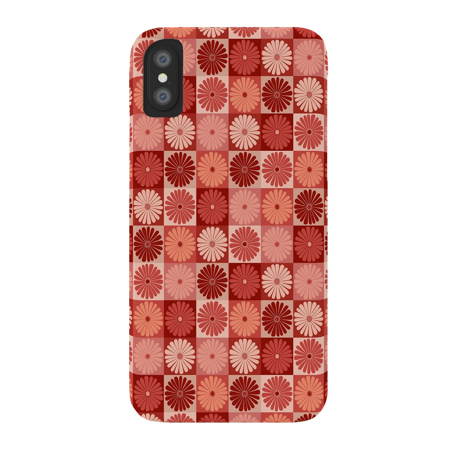 Colour Poems Checker Daisies I Red Pink Phone Case
