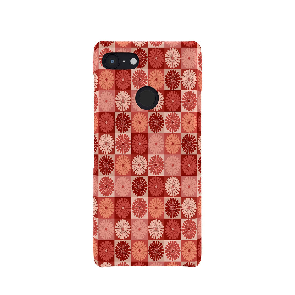 Colour Poems Checker Daisies I Red Pink Phone Case
