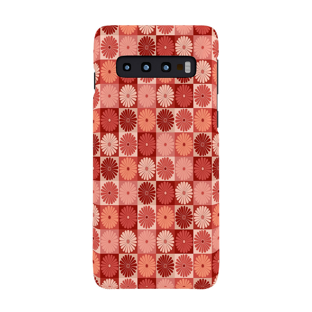 Colour Poems Checker Daisies I Red Pink Phone Case