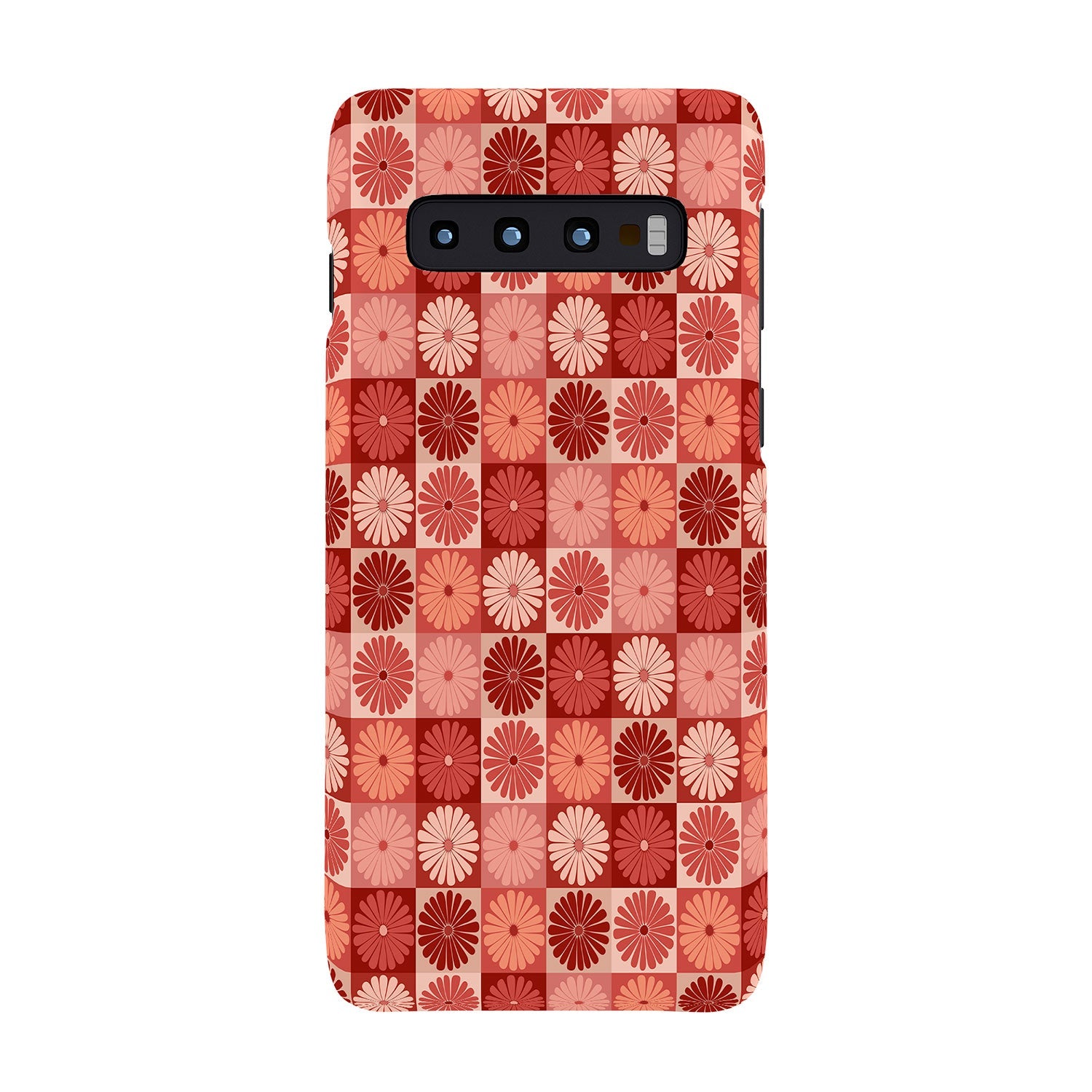 Colour Poems Checker Daisies I Red Pink Phone Case