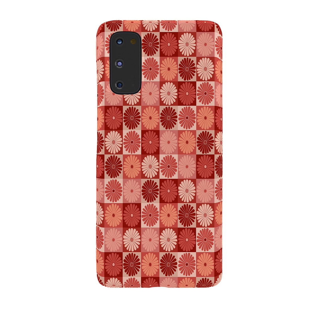 Colour Poems Checker Daisies I Red Pink Phone Case