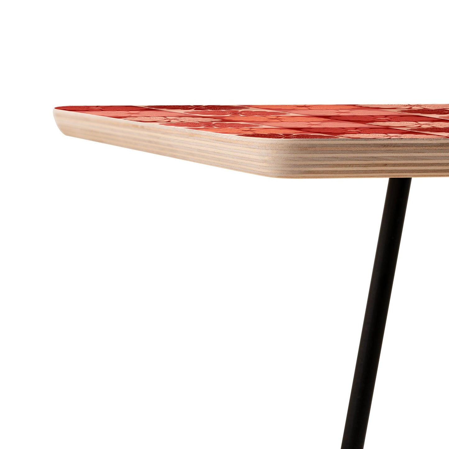 Colour Poems Checker Daisies I Red Pink Side Table