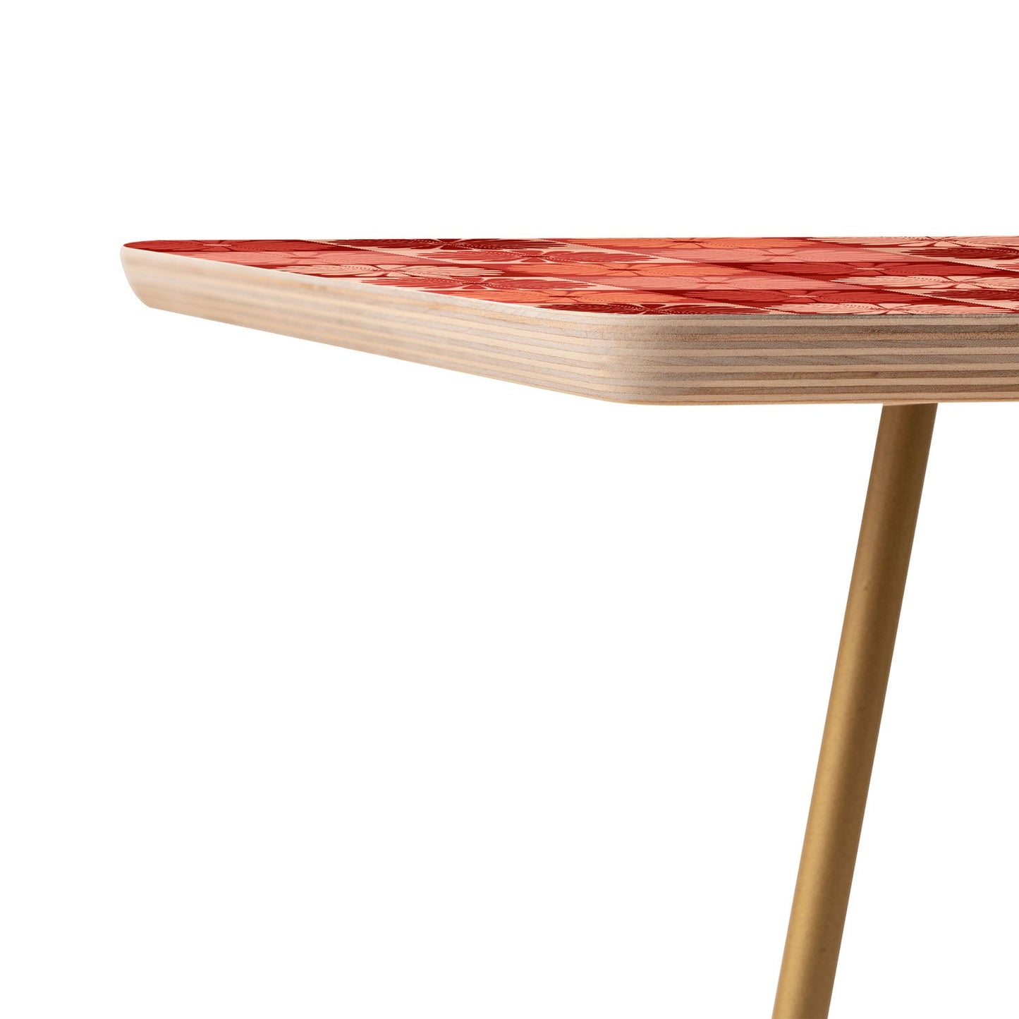 Colour Poems Checker Daisies I Red Pink Side Table