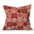 Colour Poems Checker Daisies I Red Pink Throw Pillow
