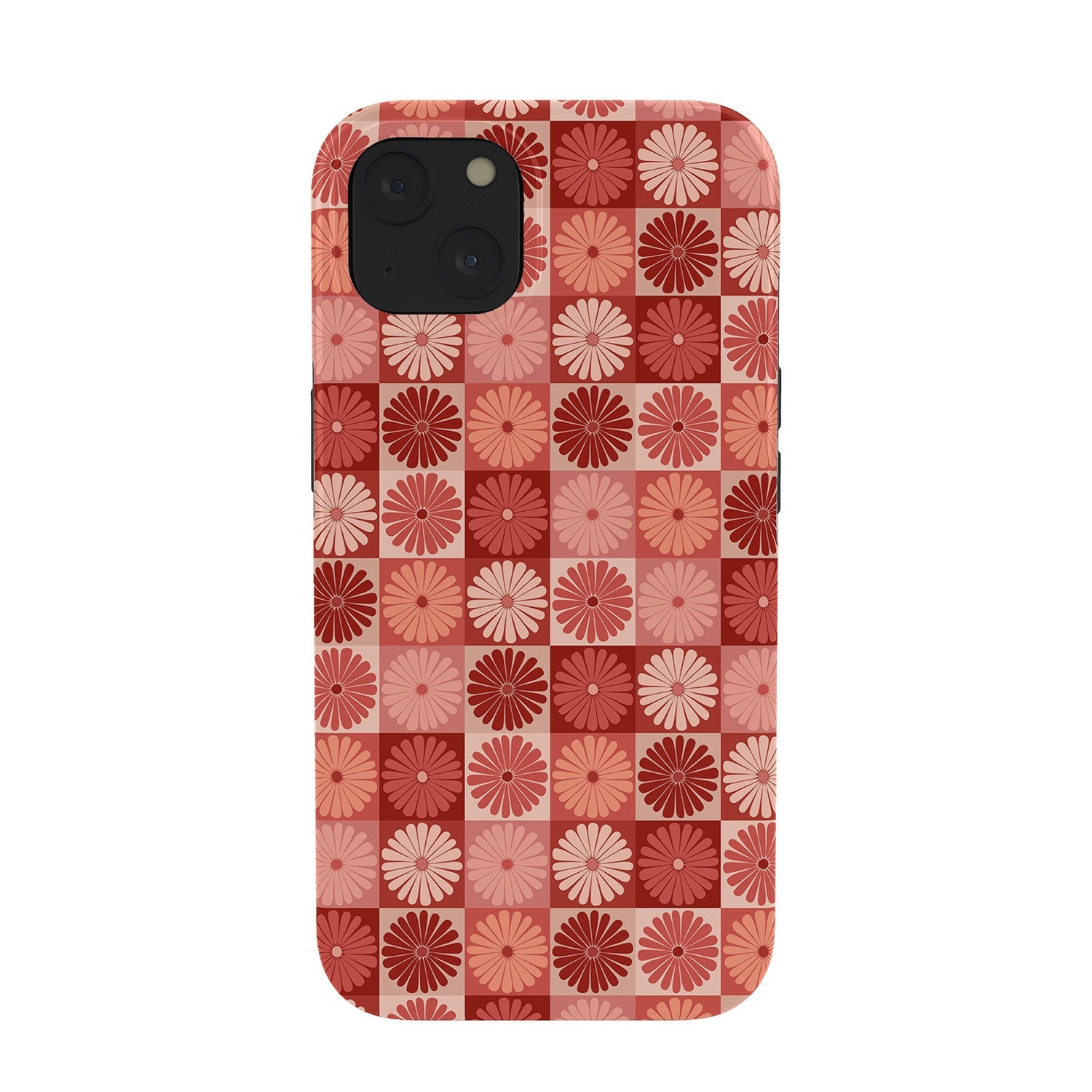 Colour Poems Checker Daisies I Red Pink Phone Case