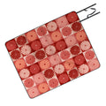 Colour Poems Checker Daisies I Red Pink Picnic Blanket