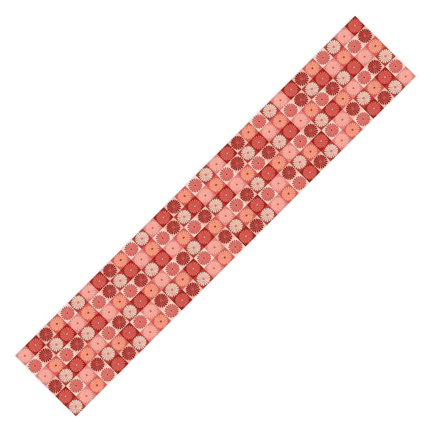 Colour Poems Checker Daisies I Red Pink Table Runner