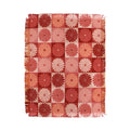 Colour Poems Checker Daisies I Red Pink Throw Blanket