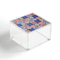 Colour Poems Checker Daisies II Blue Pink Acrylic Box