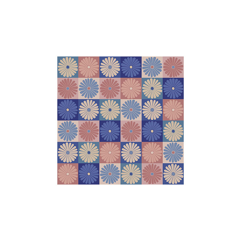 Colour Poems Checker Daisies II Blue Pink Art Print