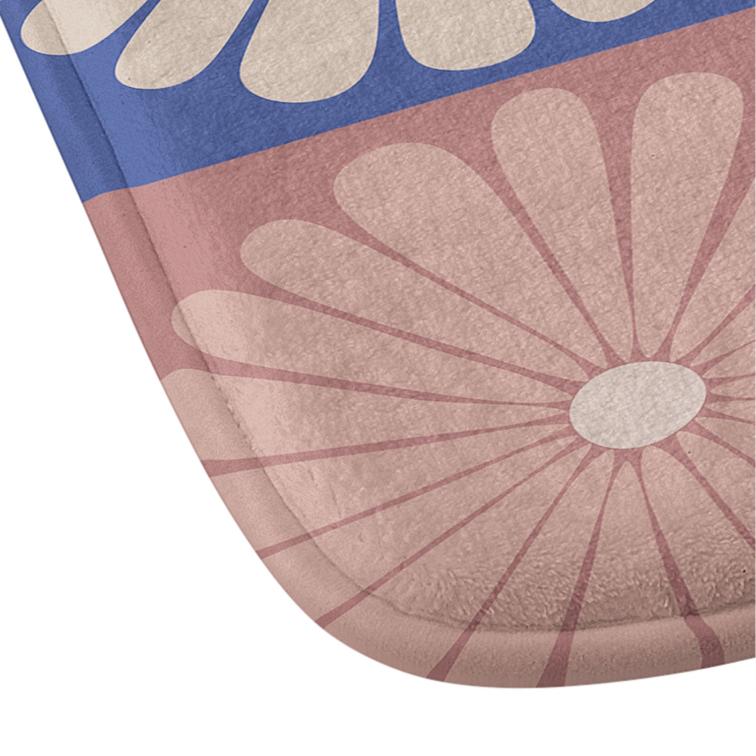 Colour Poems Checker Daisies II Blue Pink Memory Foam Bath Mat