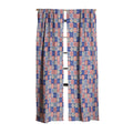 Colour Poems Checker Daisies II Blue Pink Blackout Window Curtain
