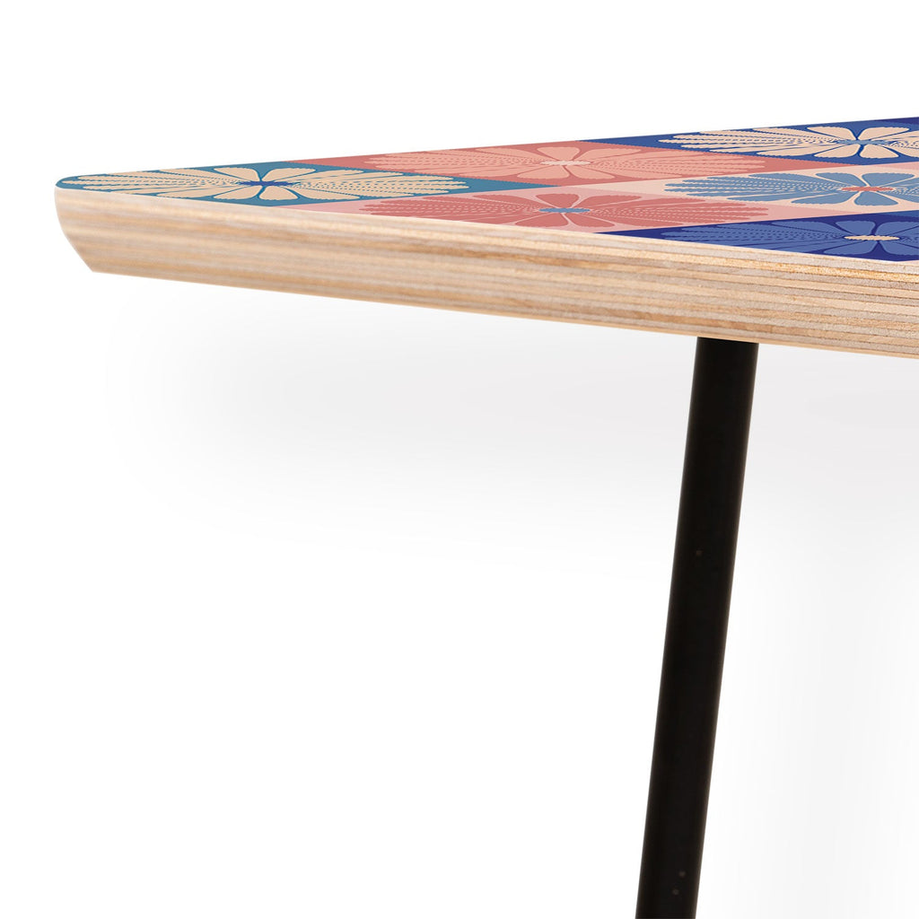 Colour Poems Checker Daisies II Blue Pink Coffee Table