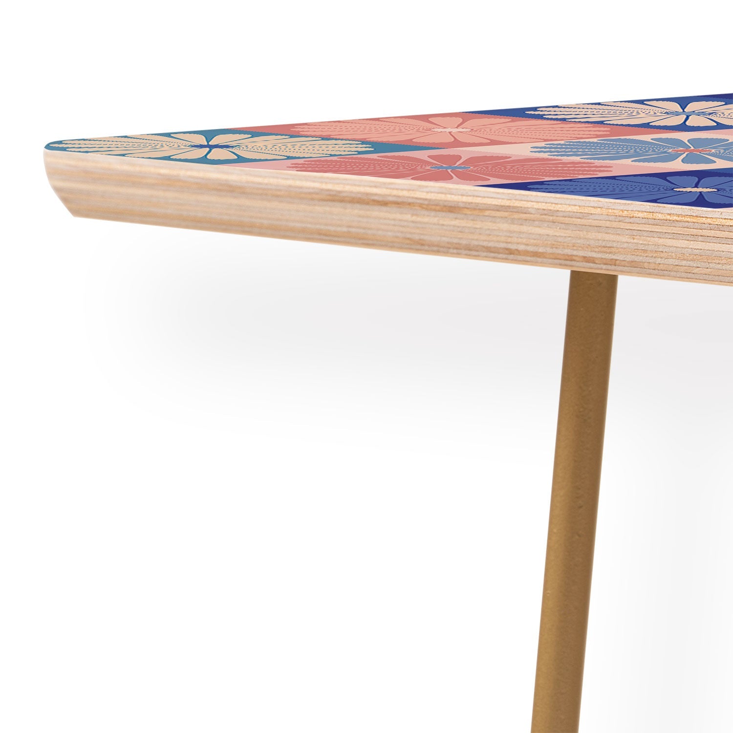 Colour Poems Checker Daisies II Blue Pink Coffee Table
