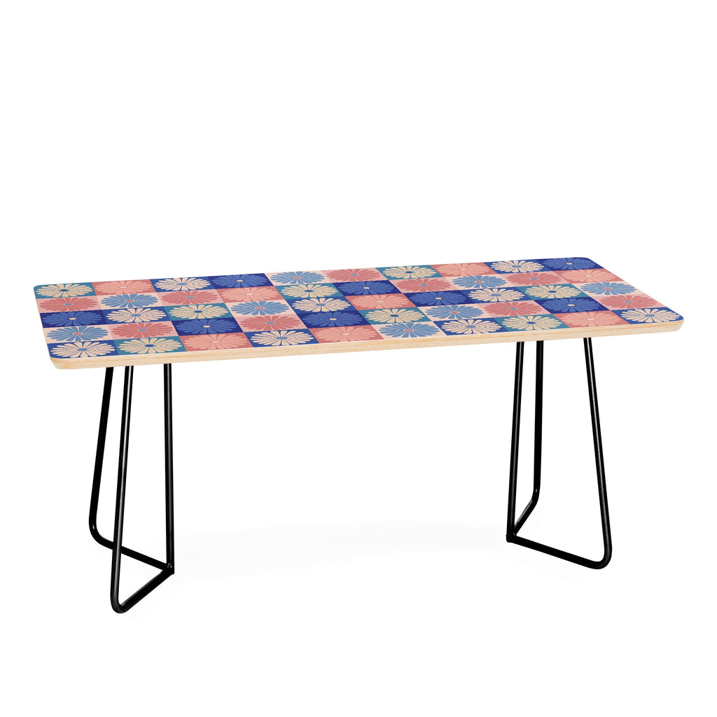 Colour Poems Checker Daisies II Blue Pink Coffee Table