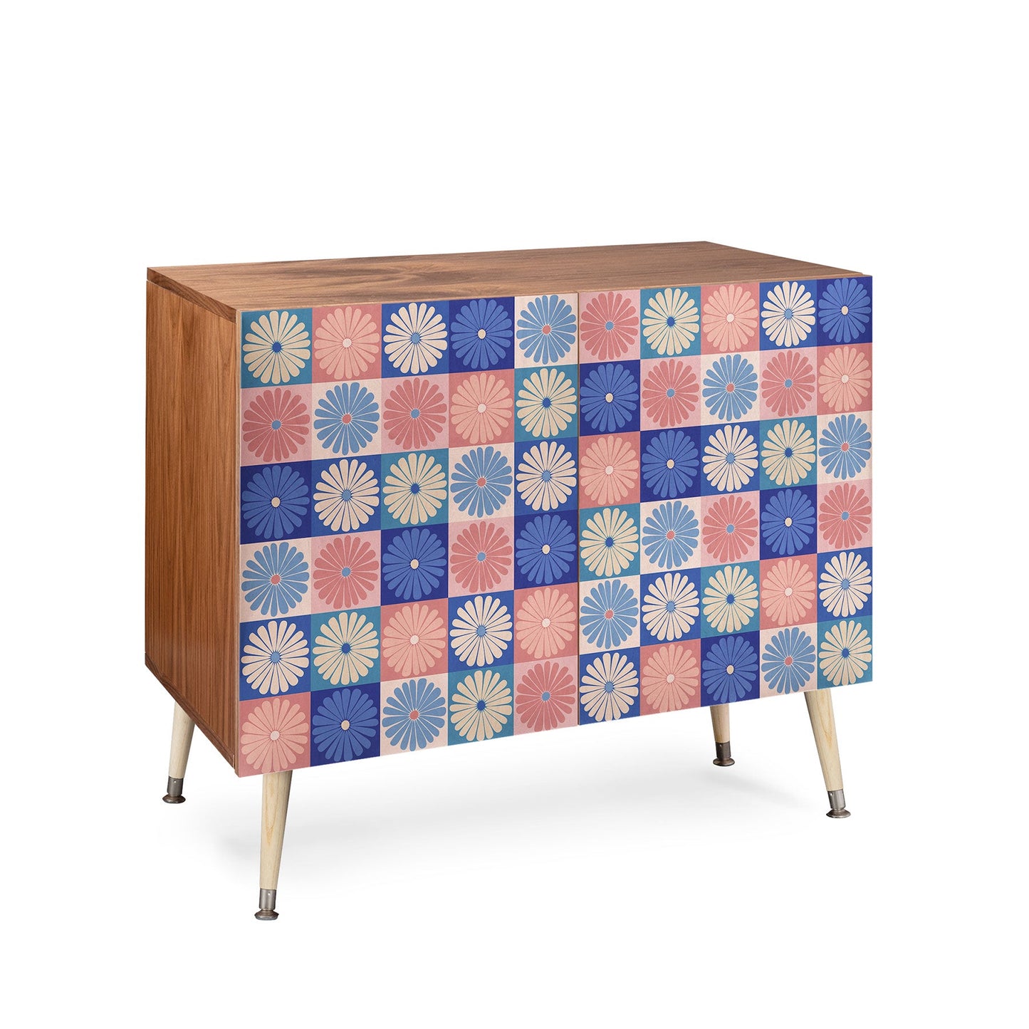 Colour Poems Checker Daisies II Blue Pink Credenza