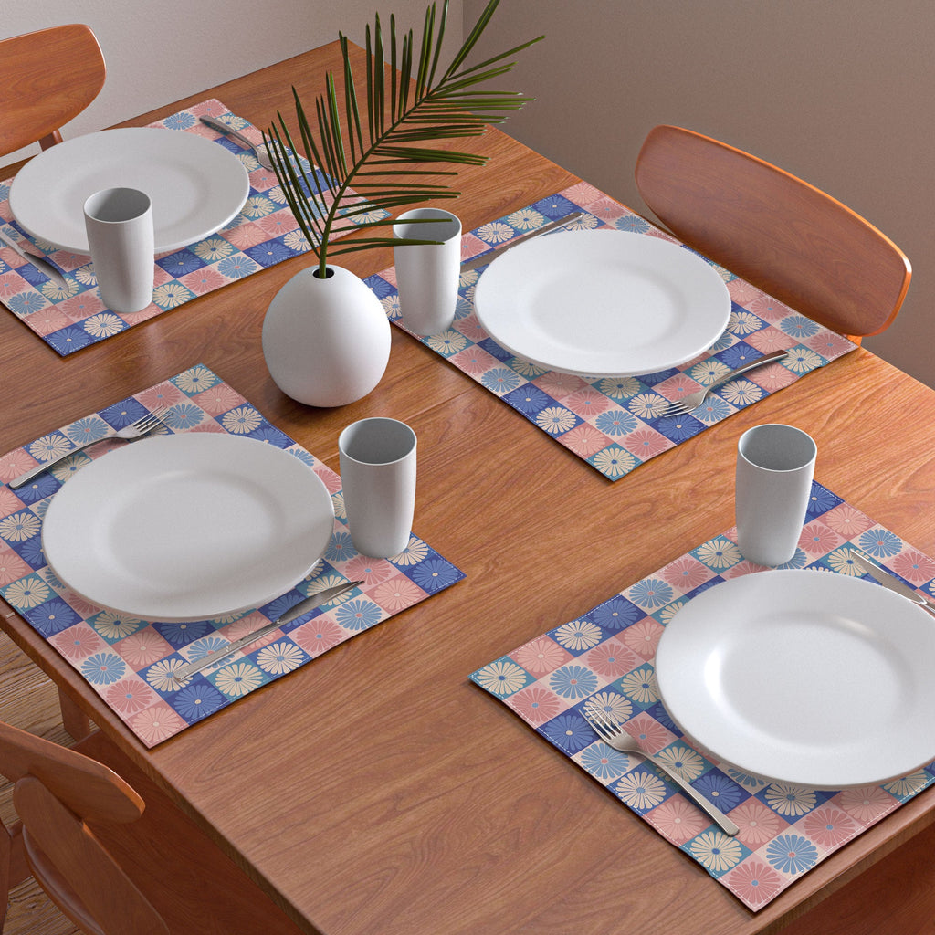 Colour Poems Checker Daisies II Blue Pink Placemat