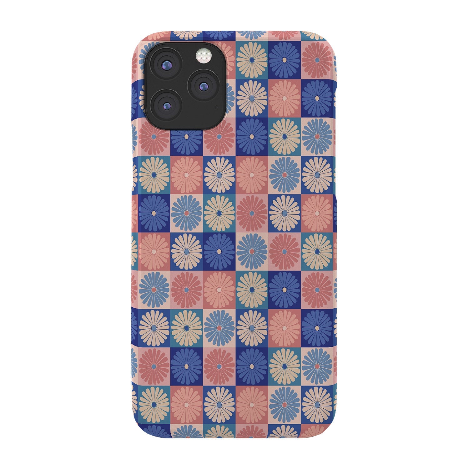 Colour Poems Checker Daisies II Blue Pink Phone Case
