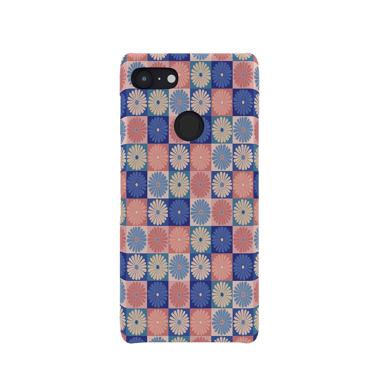 Colour Poems Checker Daisies II Blue Pink Phone Case