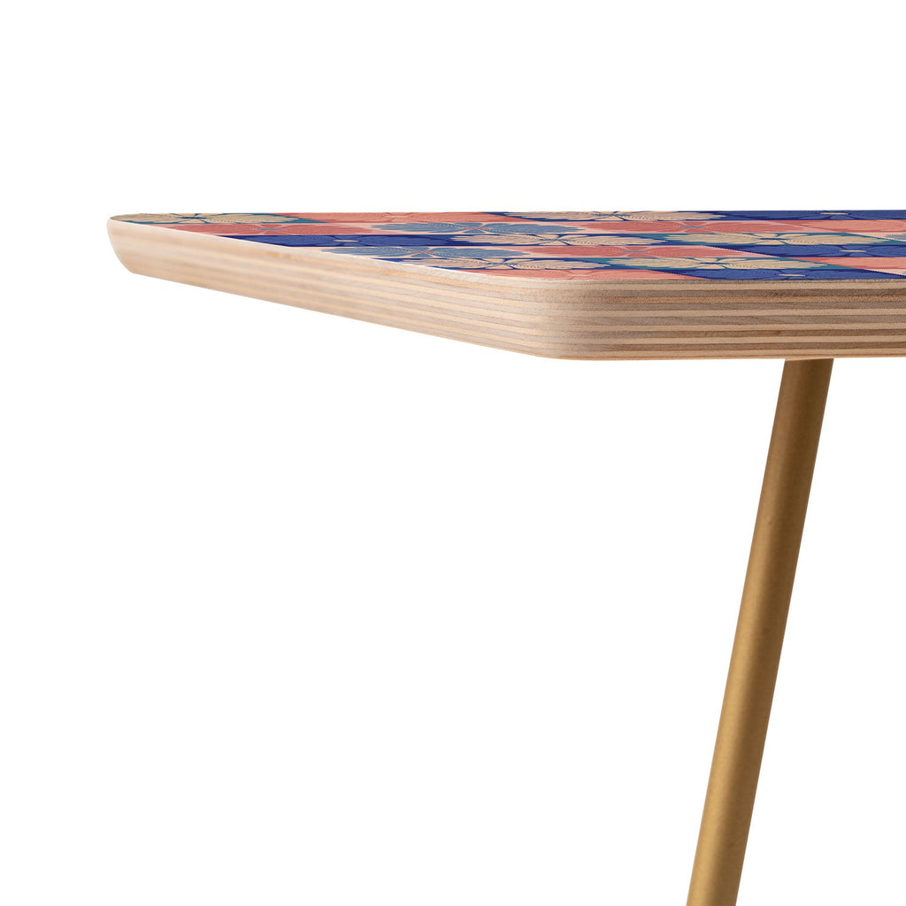 Colour Poems Checker Daisies II Blue Pink Side Table