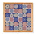 Colour Poems Checker Daisies II Blue Pink Framed Wall Art
