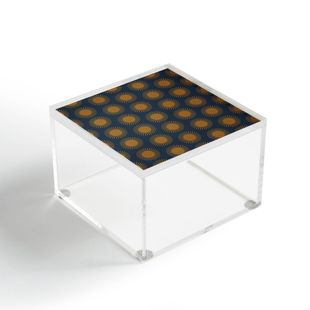Colour Poems Cheerful Sun Pattern Navy Blue Acrylic Box