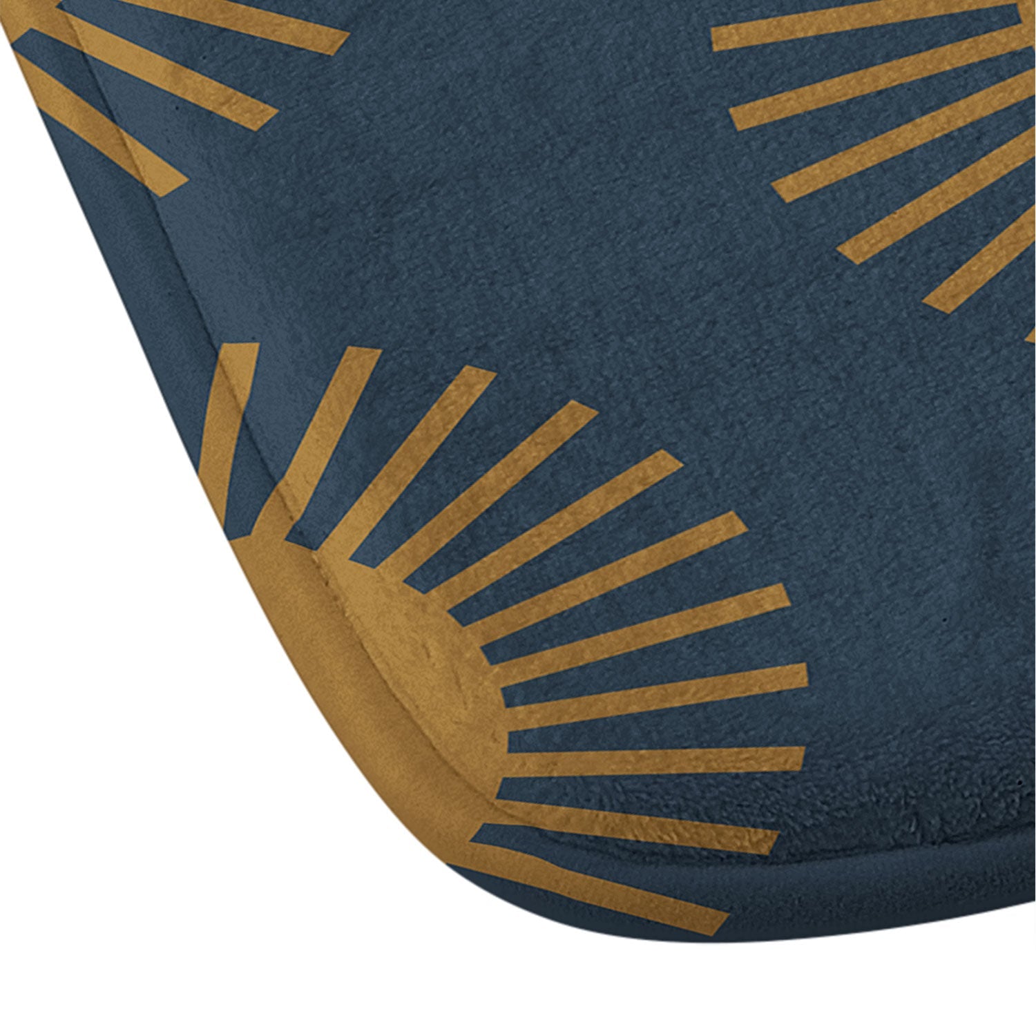 Colour Poems Cheerful Sun Pattern Navy Blue Memory Foam Bath Mat
