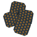 Colour Poems Cheerful Sun Pattern Navy Blue Coaster Set