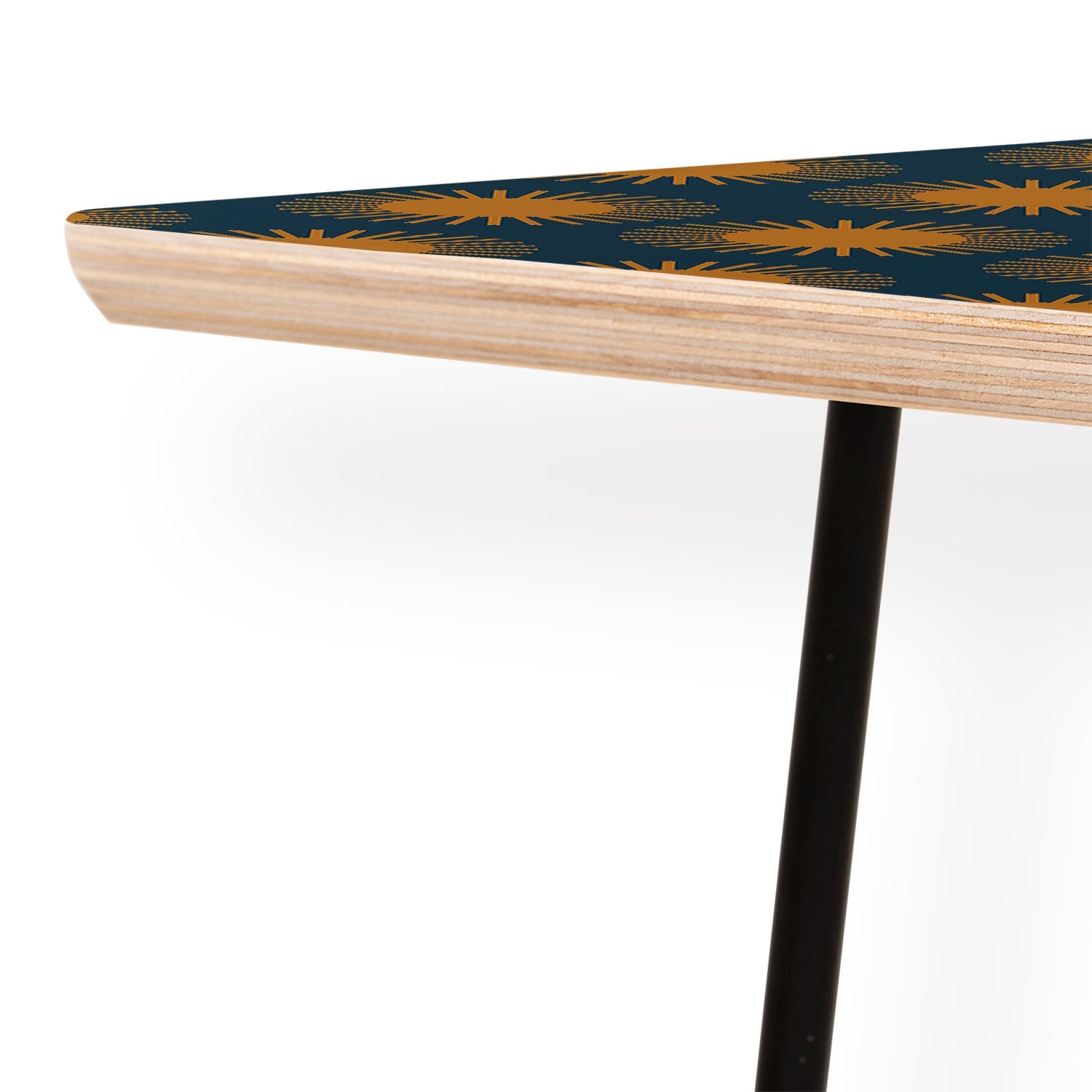 Colour Poems Cheerful Sun Pattern Navy Blue Coffee Table