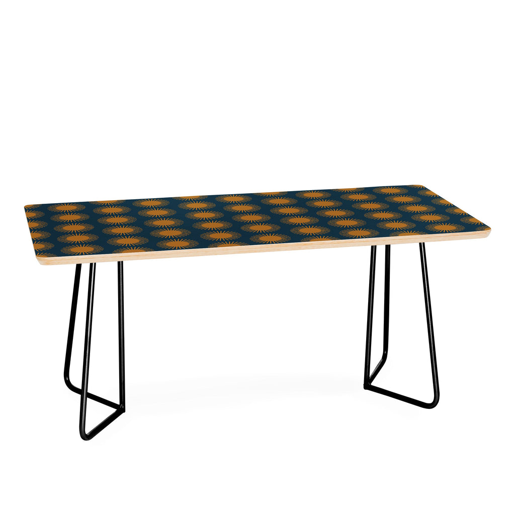 Colour Poems Cheerful Sun Pattern Navy Blue Coffee Table